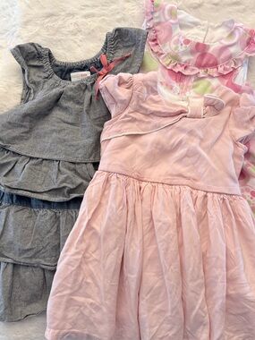 Lot of 3 Summer Girls Dresses Sz 2T OSHKOSH Lemon Kiss Pippa Julia F